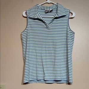 90’s vintage Jason Maxwell Blue and White Striped Tank Top